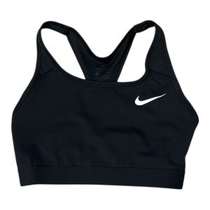 Nike Women's Black Sports Bra with White Logo